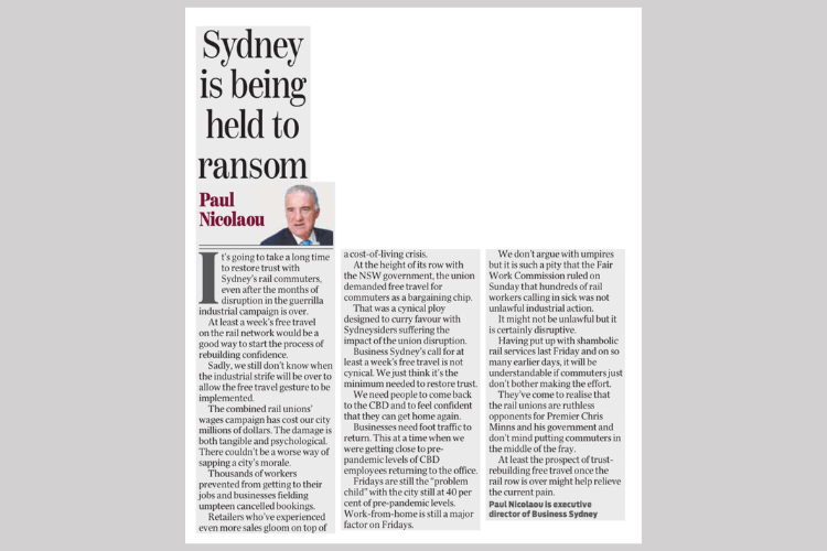 Paul Nicolaou Opinion Piece on the train drivers' industrial action