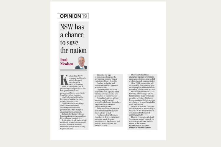 Paul Nicolaou Opinion Piece NSW has a chance to save the nation