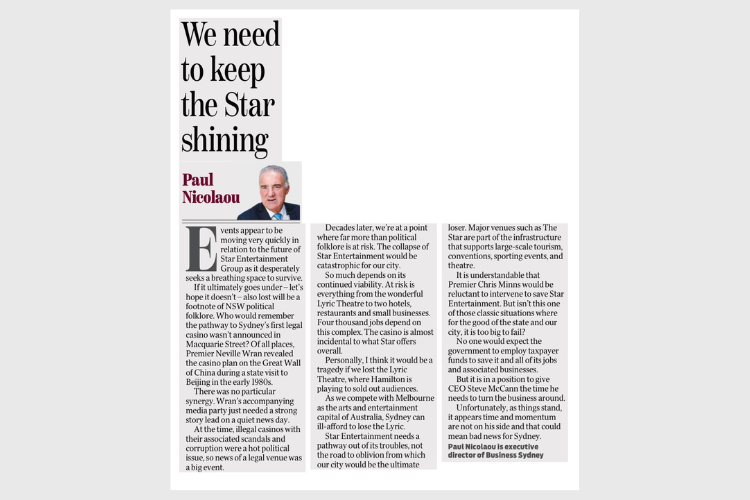 Paul Nicolaou Opinion Piece on the Star