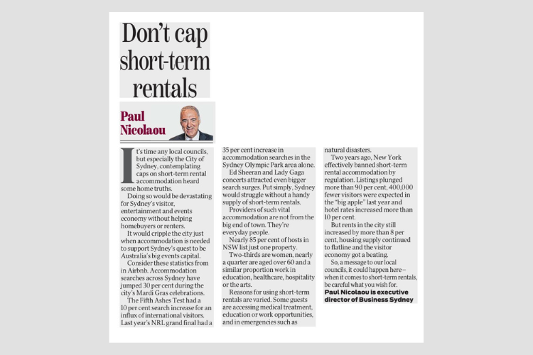 Don't cap short-term rentals Paul Nicolaou Opinion Piece