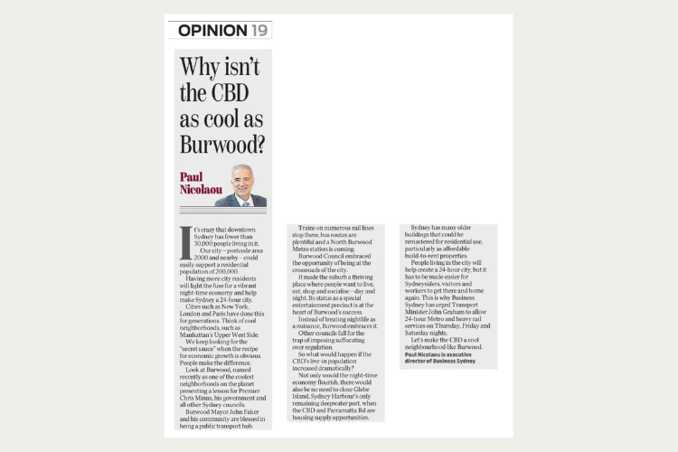 Why isn't the CBD as cool as Burwood Paul Nicolaou Opinion Piece