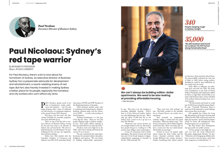 Paul Nicolaou Sydney's Red Tape Warrior Article