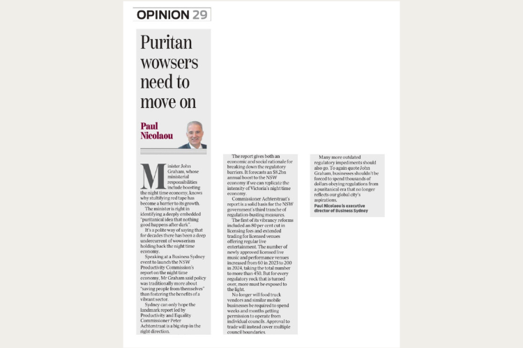 Paul Nicolaou Opinion Puritan wowsers need to move on