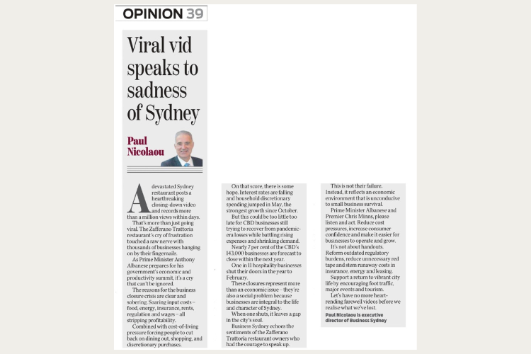 Paul Nicolaou Opinion Piece Viral vid speaks to sadness of Sydney