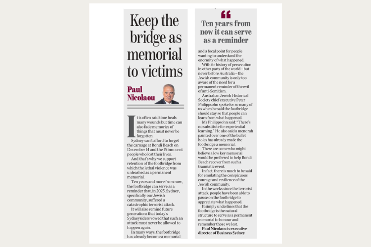 Keep the bridge as a memorial to victims Paul Nicolaou Opinion Piece