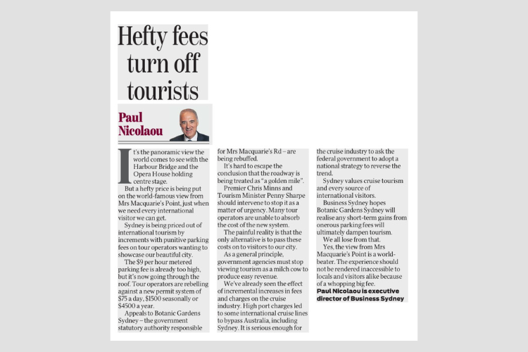 Hefty fees turn off tourists Paul Nicolaou Opinion Piece