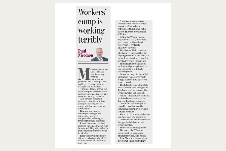 Workers' comp is working terribly Paul Nicolaou Opinion Piece