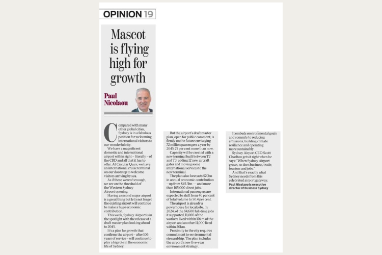 Paul Nicolaou Opinion Mascot is flying high for growth