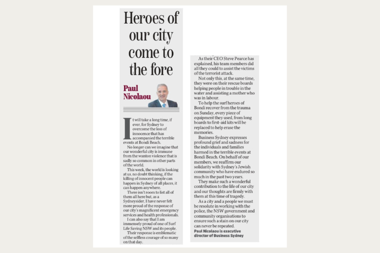 Heroes of our city come to the fore Paul Nicolaou Opinion Piece
