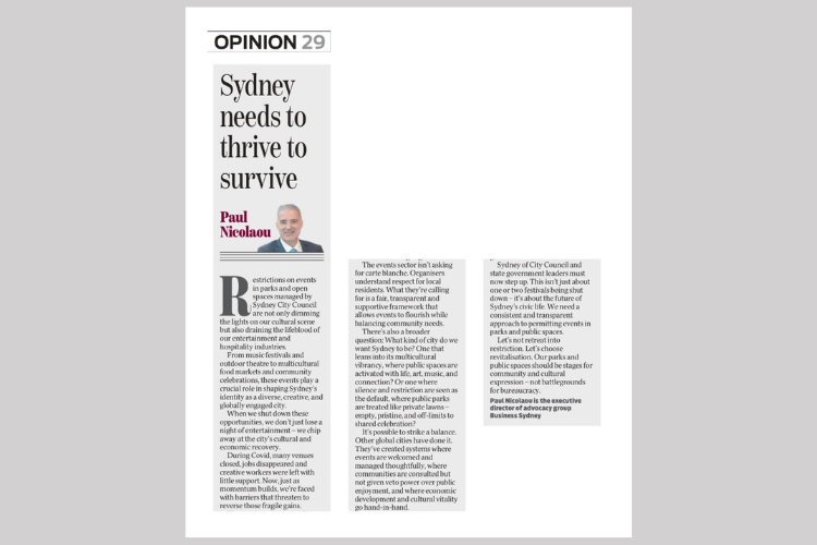 Paul Nicolaou Opinion Piece Sydney Sydney needs to thrive