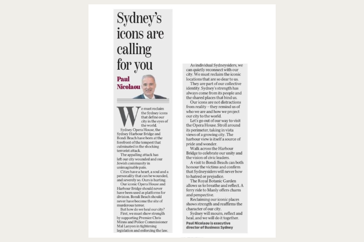 Sydney's icons are calling for you Paul Nicolaou Opinion Piece