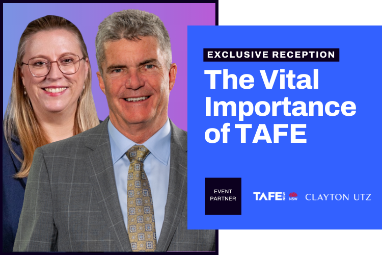 Minister Steve Whan MP and Chloe Read from TAFE