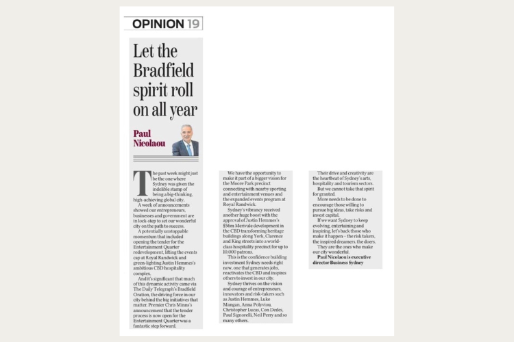 Let the Bradfield spirit roll on all year Paul Nicolaou Opinion Piece