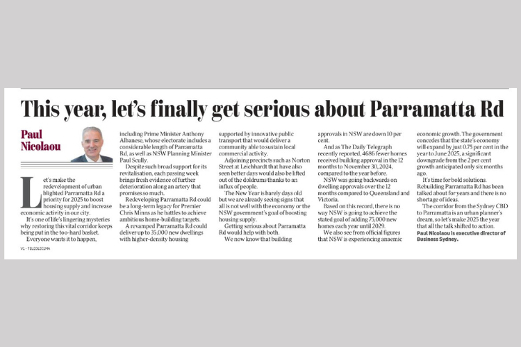 Paul Nicolaou Opinion Piece on Parramatta Road redevelopment