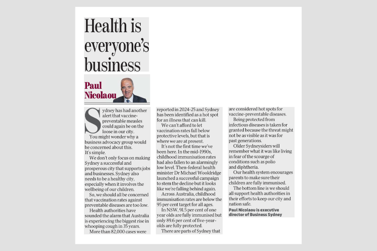 Health is everyone's business Paul Nicolaou Opinion Piece